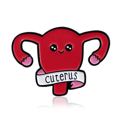 Maternal Uterus Shaped Alloy Brooch Chest Pin Red