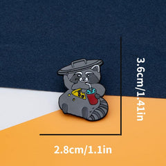 Funny Grey Cat Brooch