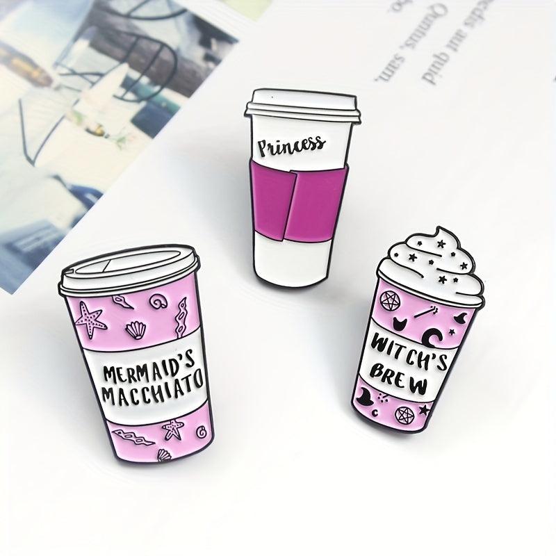 Cartoon Coffee Cup Milk Ice Cream Brooch Pin