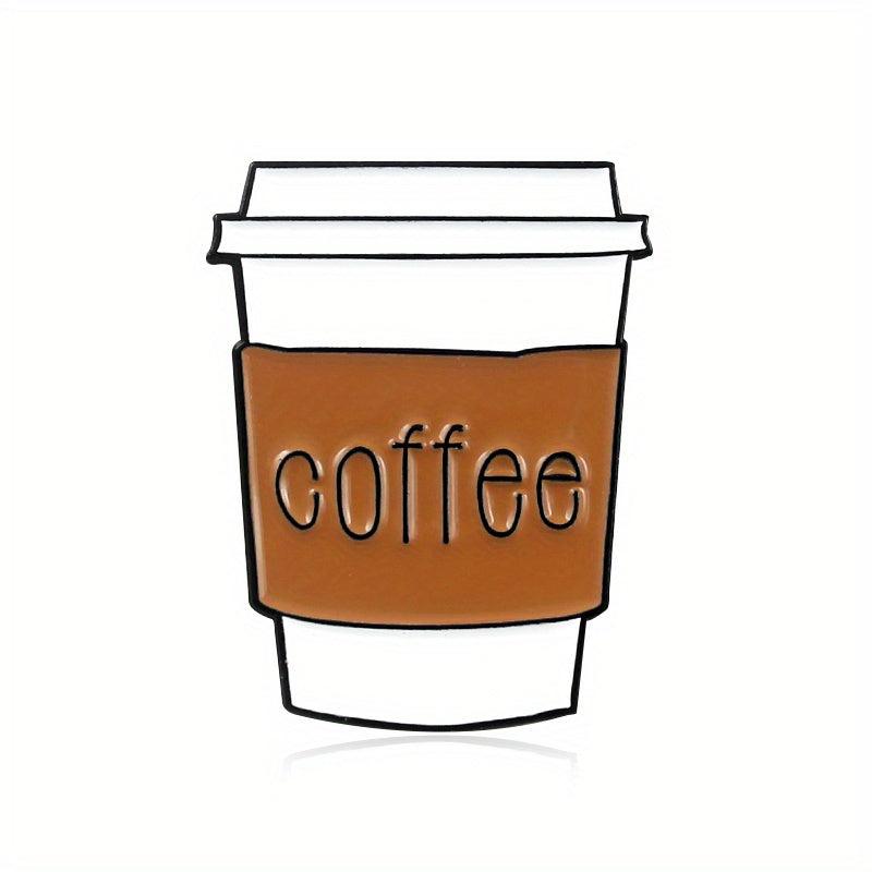 Cartoon Coffee Cup Milk Ice Cream Brooch Pin