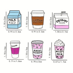 Cartoon Coffee Cup Milk Ice Cream Brooch Pin