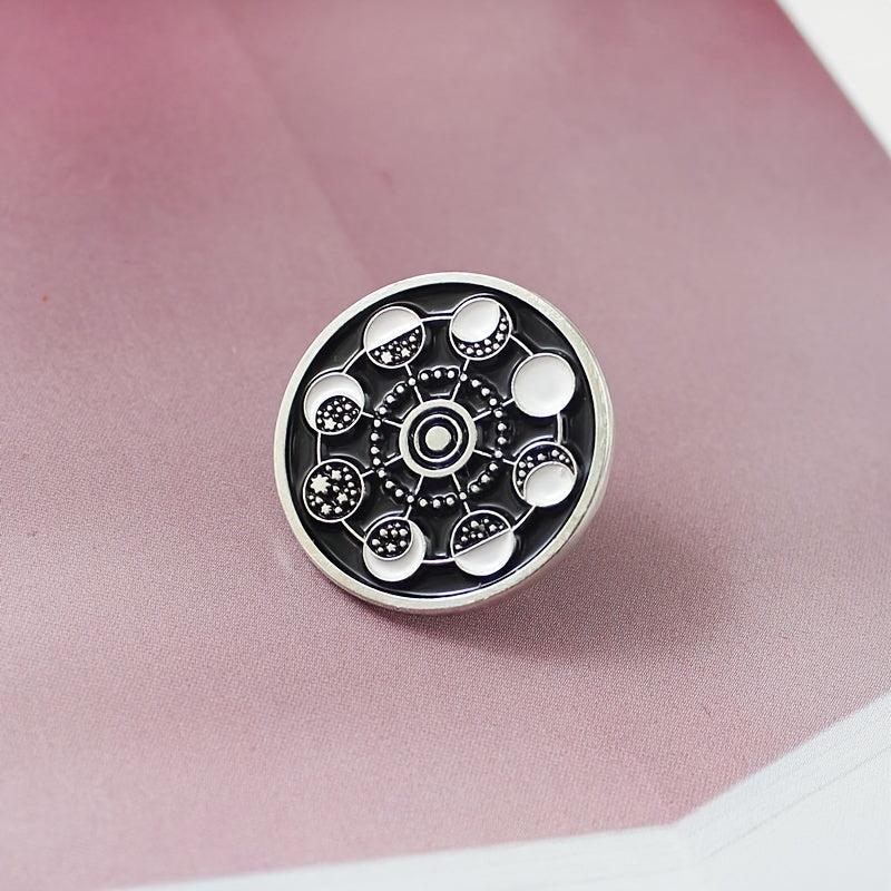 Circular Universe Starry Sky Moon Brooch
