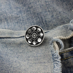 Circular Universe Starry Sky Moon Brooch