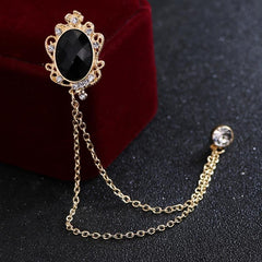 1pc Couple Brooch Pins Tassel Chain Brooch Wedding Host Chest Flower