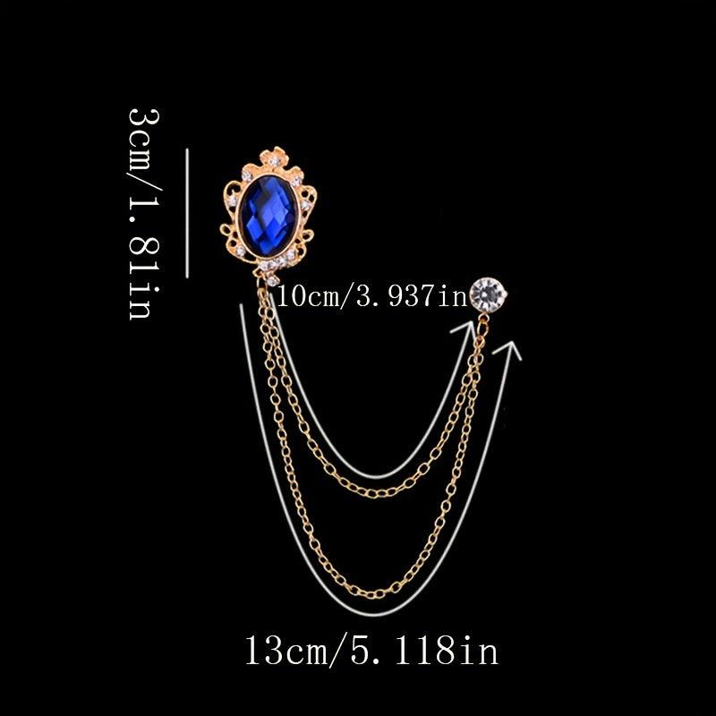 1pc Couple Brooch Pins Tassel Chain Brooch Wedding Host Chest Flower