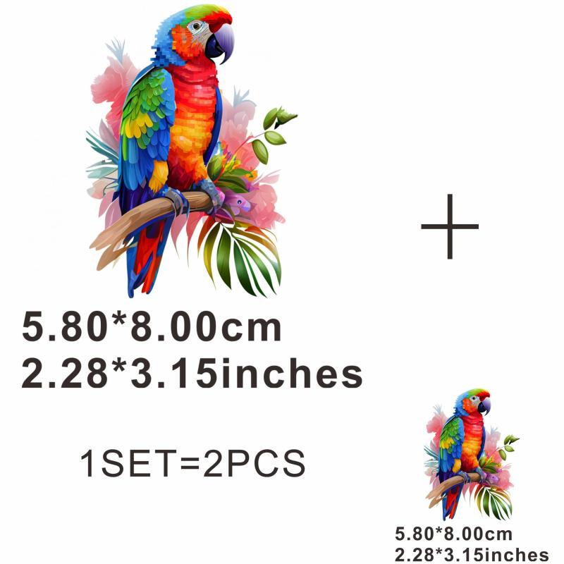 Creative Parrot Painting Iron On Heat Transfer Sticker