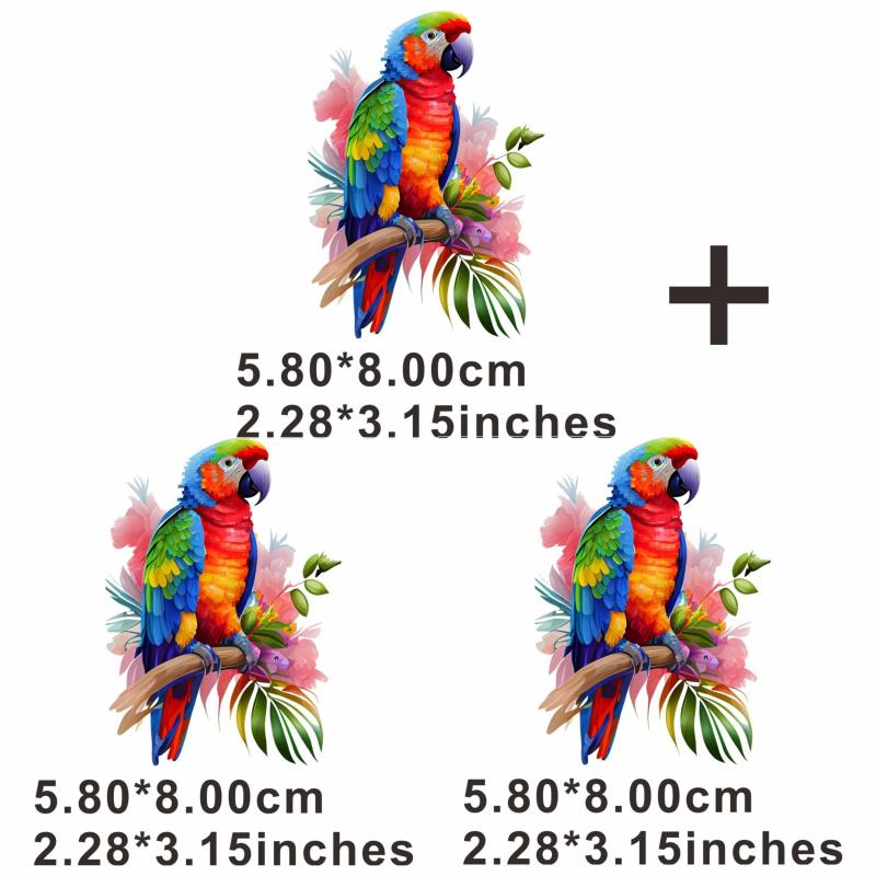 Creative Parrot Painting Iron On Heat Transfer Sticker