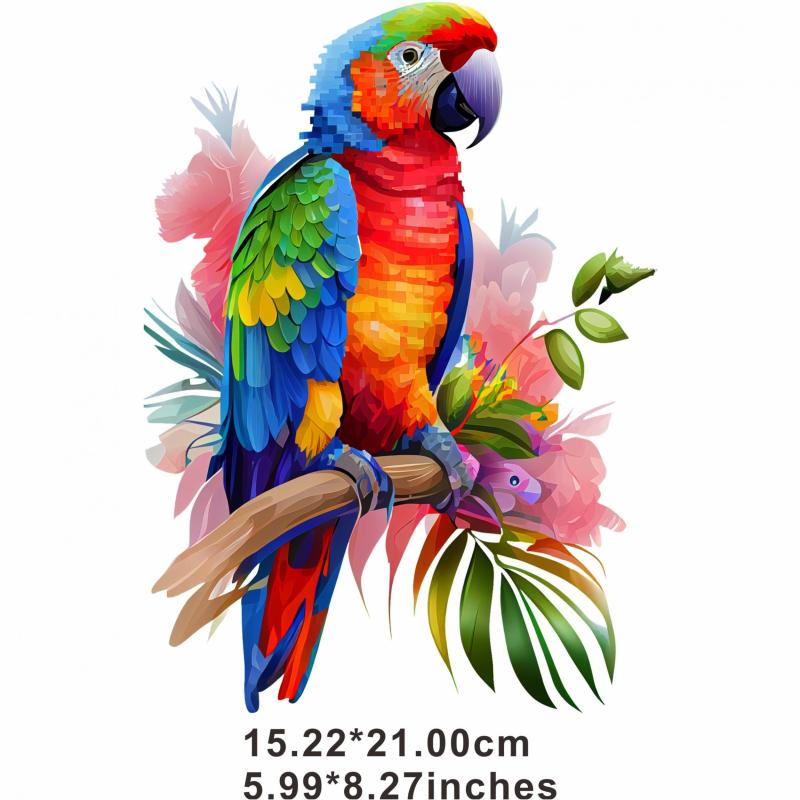 Creative Parrot Painting Iron On Heat Transfer Sticker