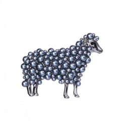 Men's Sheep Faux Pearl Brooch Unisex Animal Pattern Element Brooch
