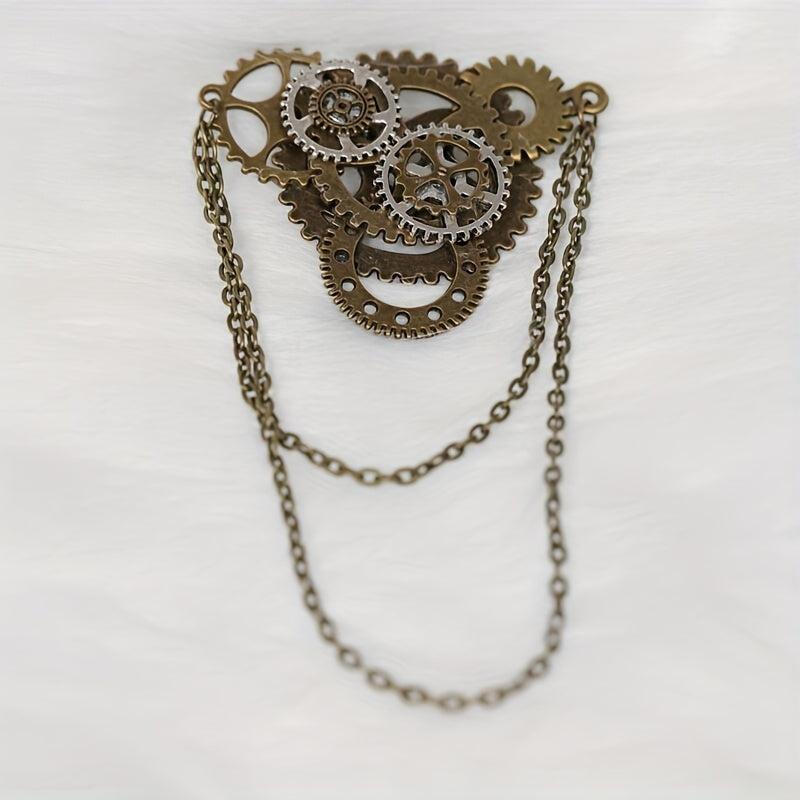 Steampunk Gear Brooch for Men