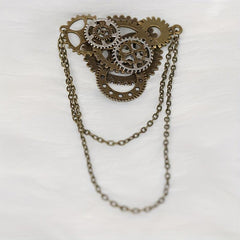 Steampunk Gear Brooch for Men