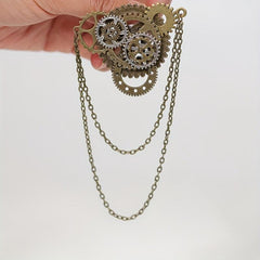 Steampunk Gear Brooch for Men