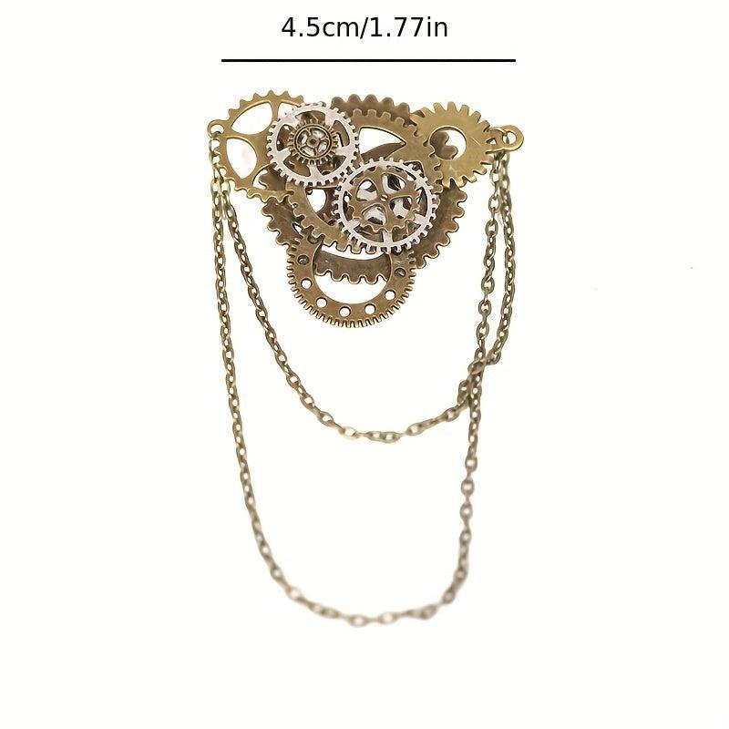 Steampunk Gear Brooch for Men