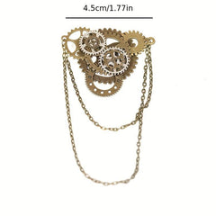 Steampunk Gear Brooch for Men