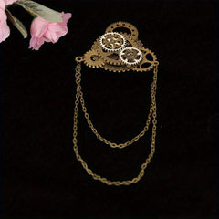 Steampunk Gear Brooch for Men