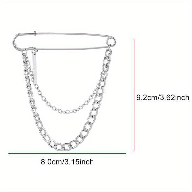 Double Layer Chain Butterfly Brooch Men Pin Suits Shoes Hats Accessories
