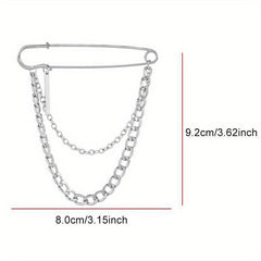 Double Layer Chain Butterfly Brooch Men Pin Suits Shoes Hats Accessories