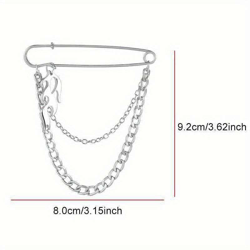 Double Layer Chain Butterfly Brooch Men Pin Suits Shoes Hats Accessories