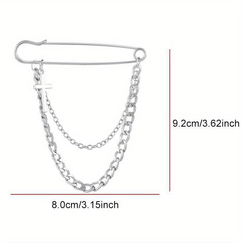 Double Layer Chain Butterfly Brooch Men Pin Suits Shoes Hats Accessories