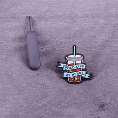Cold Heart Iced Coffee Brooch