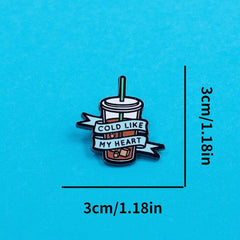 Cold Heart Iced Coffee Brooch
