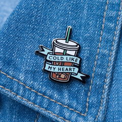 Cold Heart Iced Coffee Brooch