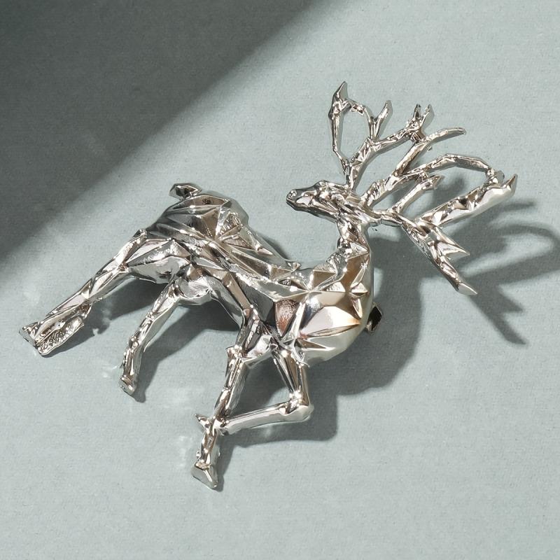 Men's Christmas Deer Animal Brooch Collar Pin