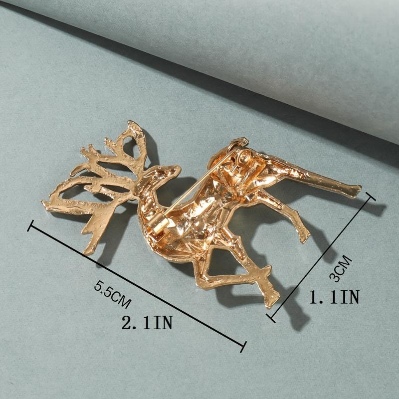 Men's Christmas Deer Animal Brooch Collar Pin