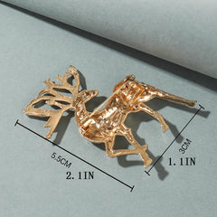 Men's Christmas Deer Animal Brooch Collar Pin