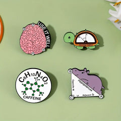 Mathematical Formula Enamel Pin Caffeine Pin Brooch Pin For Craft Animal Pin
