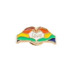 Rainbow Heart Flag Heart Embroidered Brooch Personality Alloy Pin