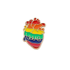 Rainbow Heart Flag Heart Embroidered Brooch Personality Alloy Pin