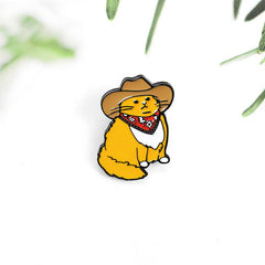 Cowboy Cat Shape Alloy Brooch