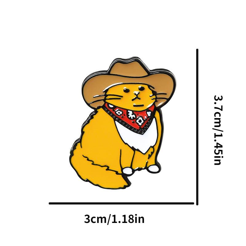 Cowboy Cat Shape Alloy Brooch