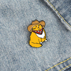 Cowboy Cat Shape Alloy Brooch