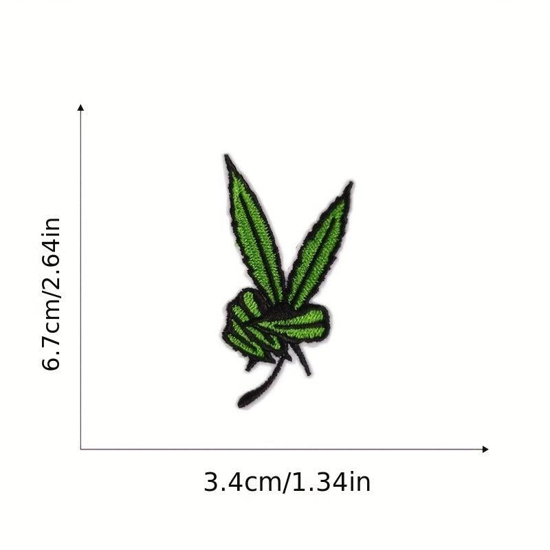 8pcs Green Leaves Iron On Patches Sew On Embroidered Applique Repair DIY Crafts