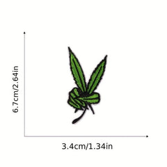 8pcs Green Leaves Iron On Patches Sew On Embroidered Applique Repair DIY Crafts