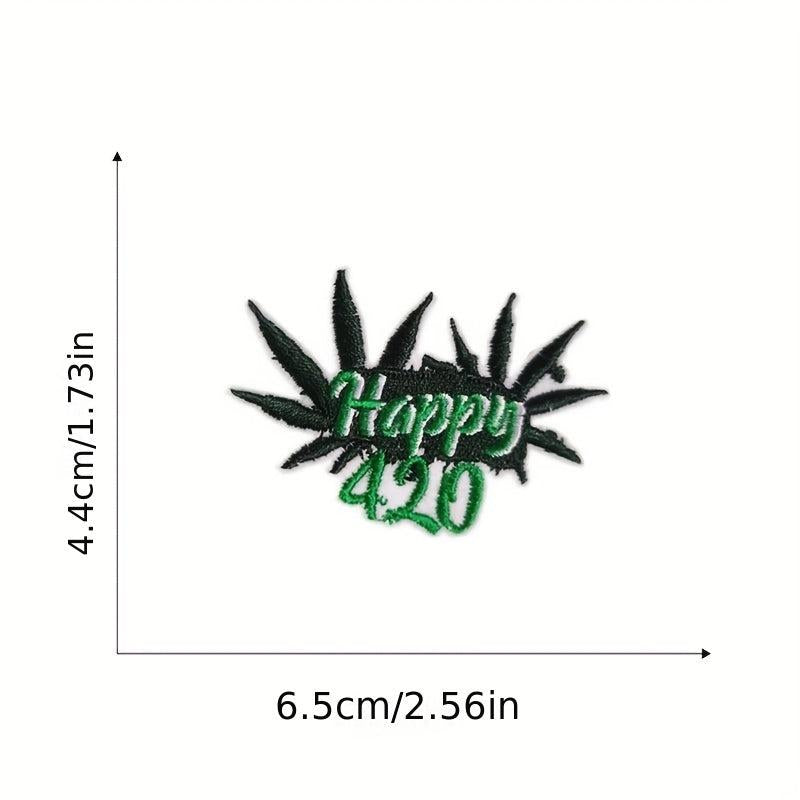 8pcs Green Leaves Iron On Patches Sew On Embroidered Applique Repair DIY Crafts