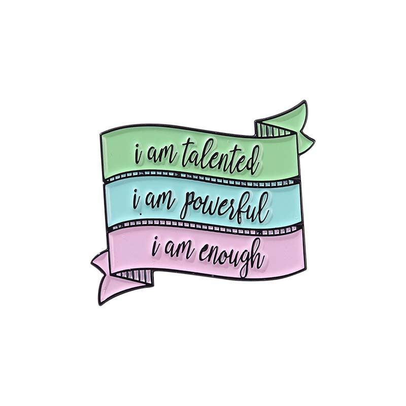 Motivational Message Alloy Pin Brooch Lapel Accessory Gift