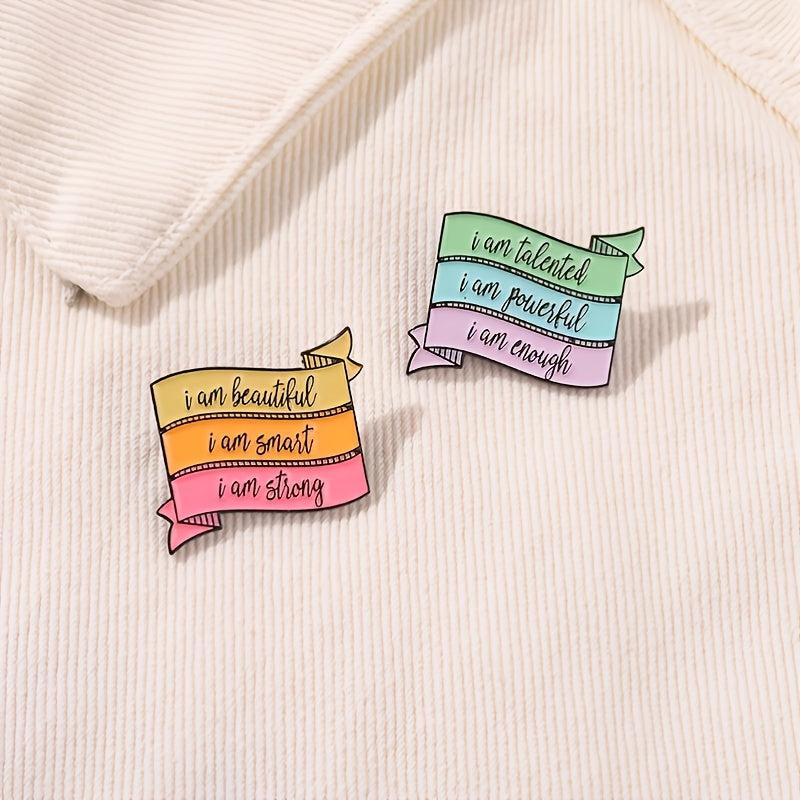 Motivational Message Alloy Pin Brooch Lapel Accessory Gift