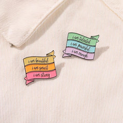 Motivational Message Alloy Pin Brooch Lapel Accessory Gift