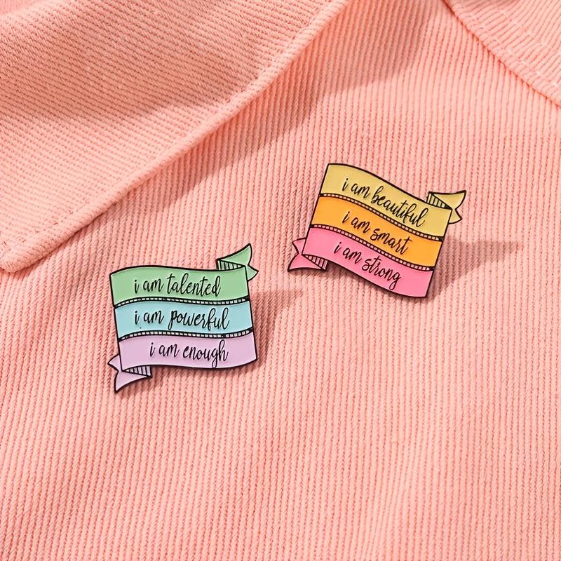 Motivational Message Alloy Pin Brooch Lapel Accessory Gift