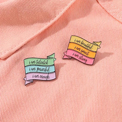 Motivational Message Alloy Pin Brooch Lapel Accessory Gift