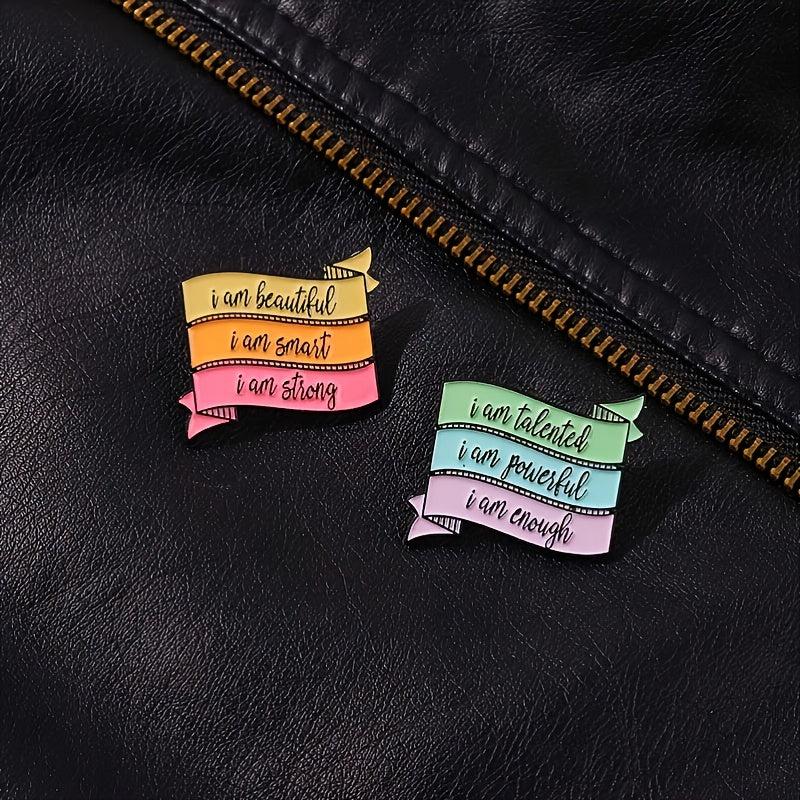 Motivational Message Alloy Pin Brooch Lapel Accessory Gift
