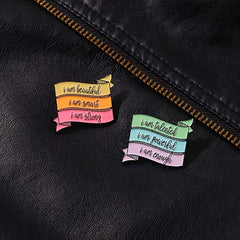 Motivational Message Alloy Pin Brooch Lapel Accessory Gift