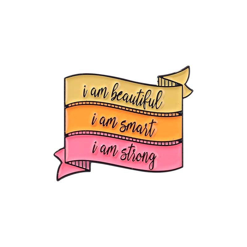 Motivational Message Alloy Pin Brooch Lapel Accessory Gift
