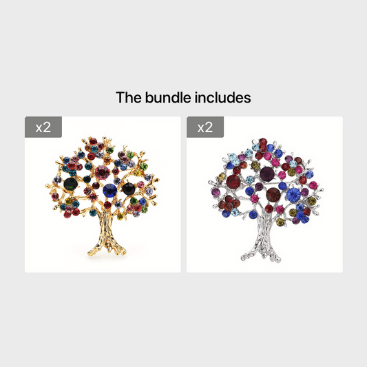 Multicolor Rhinestone Tree Brooch - Christmas Tree Party Office Casual Pins