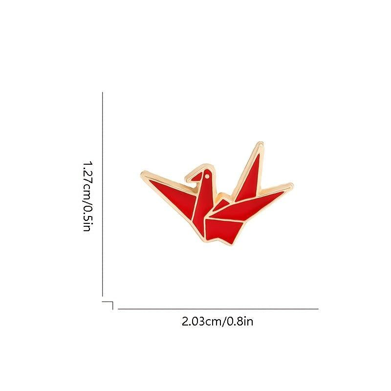 Cartoon Paper Crane Enamel Pin Lapel Plated Set Gift Couple Friendship