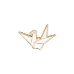 Cartoon Paper Crane Enamel Pin Lapel Plated Set Gift Couple Friendship