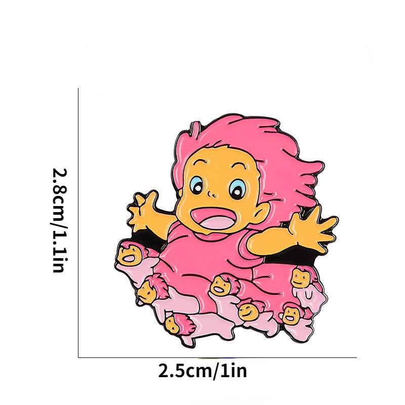 Anime Surrounding Litter Girl Brooch Pin